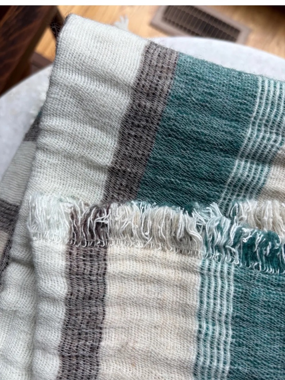 Antonio Salgado Wool Cotton Gauzy Throw - Picture 2 of 6